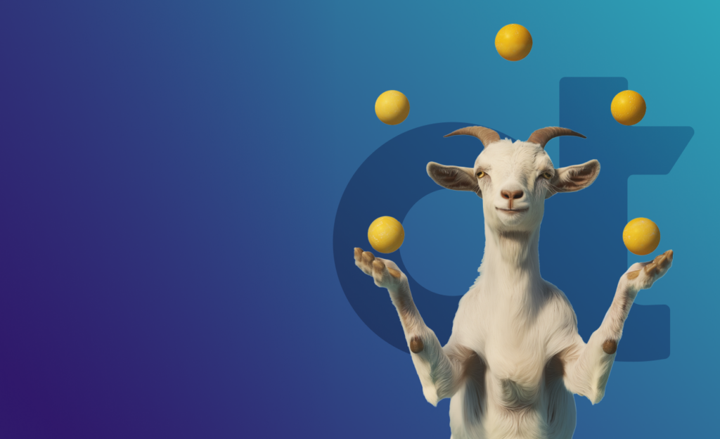 Juggling goat