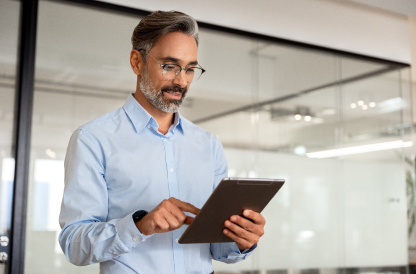 Person using tablet device