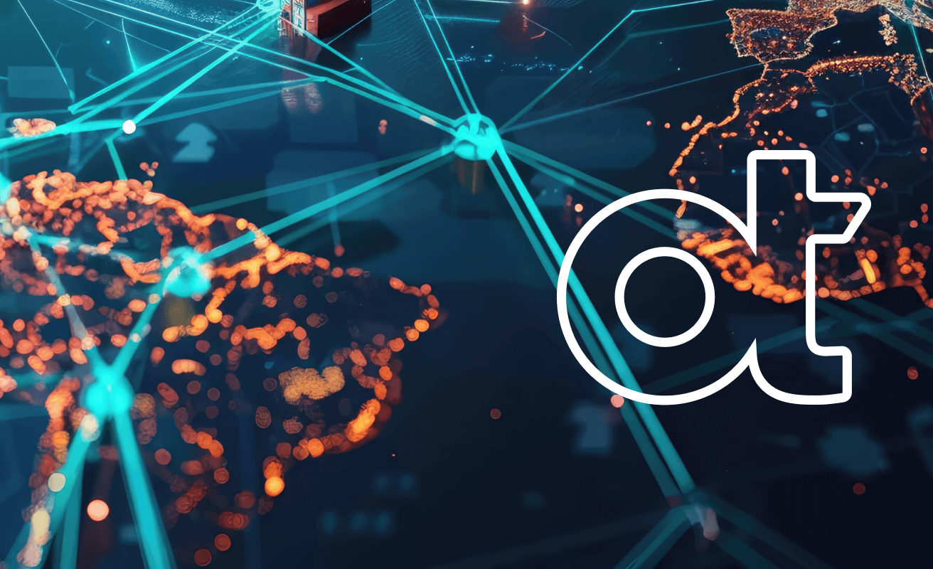 OpenText OT watermark on a background representing connected devices in modern supply chains