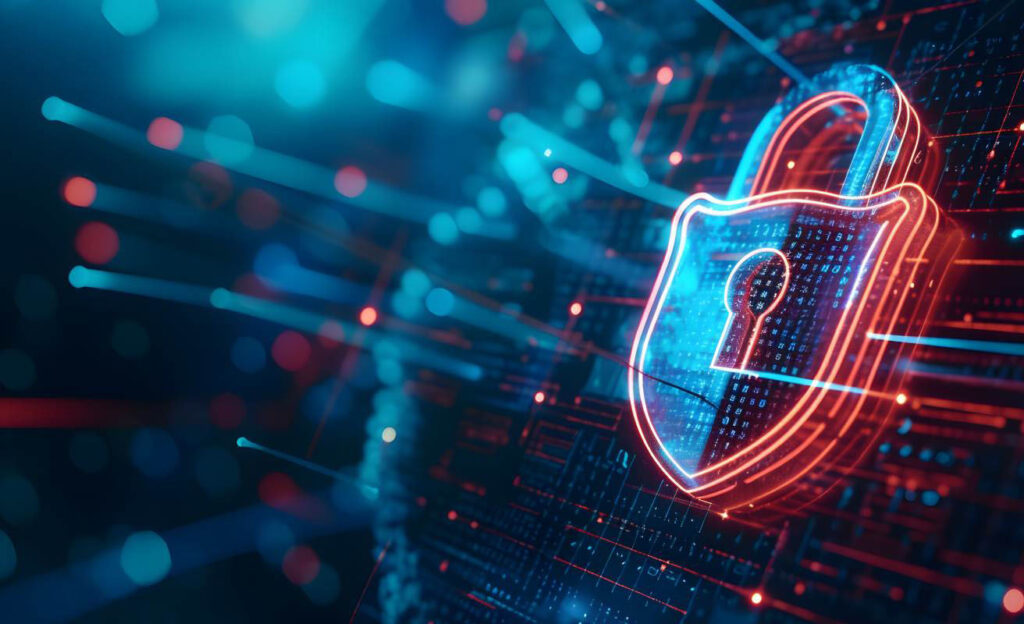 Data security image with a lock