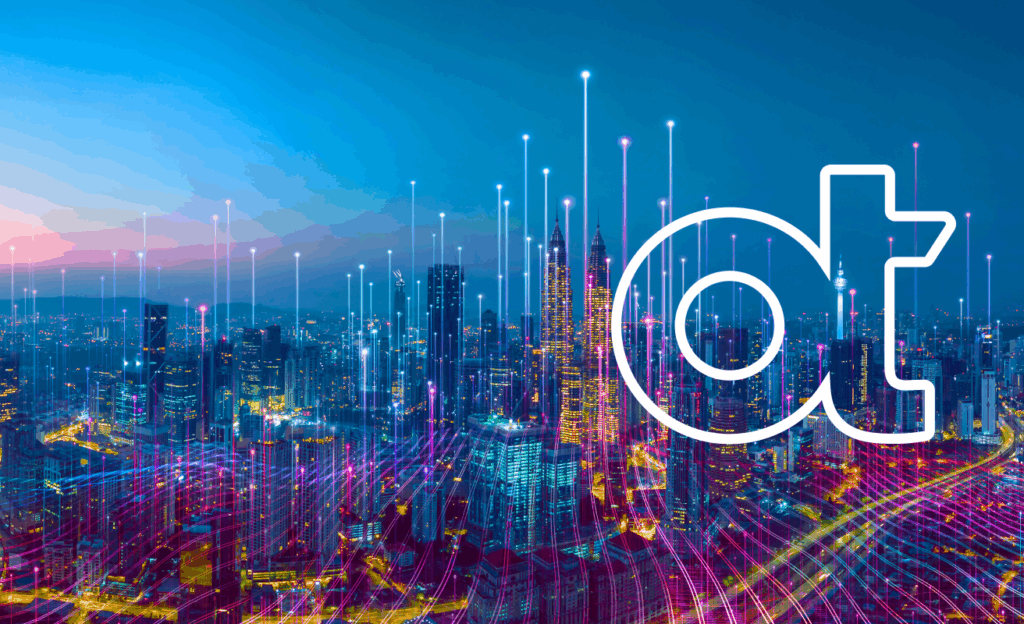 Skyline with grid overlay